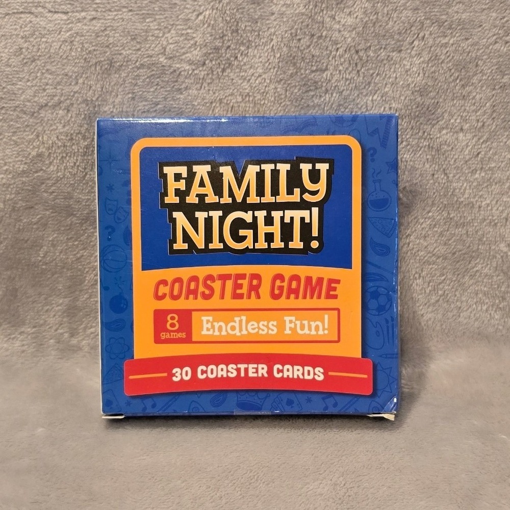 Family Night Coaster Game‎ 8 Games Truth or Dare Charades Trivia 30 Cards NEW